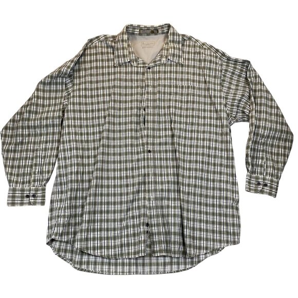 Haggar Mens Plaid Button-Down Shirts 3XLT 100% Cotton Blue & Green Lot Of 2 - Picture 3 of 10